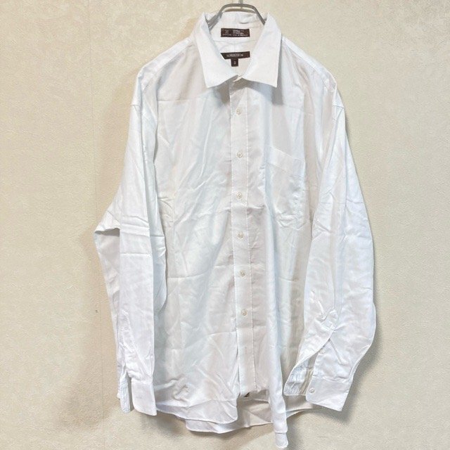 B442 ノードストローム 18. 35 アメリカ古着 コットン 長袖 シャツ ホワイト NORDSTROM メンズ拍卖