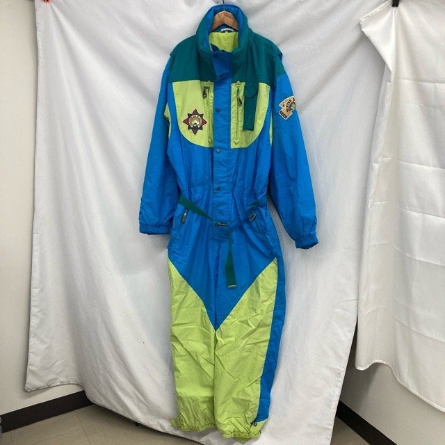 B424 サンモリッツテックウェア 54 ユーロ古着 ポリアミドポリエステル スキーウェア ブルーグリーン SAM レディース拍卖