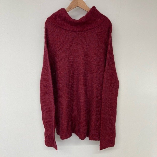 B480 リンデンヒル XL アメリカ古着 モヘア混 タートルネック ニットセーター レッド linden hill レディース拍卖