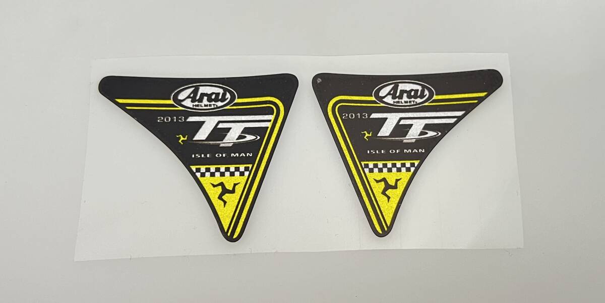ST-167 ARAI マン島 TT ISLE OF MAN 2013 ヘルメット ミラーシールド 左右セット ステッカー 反射剤入り拍卖