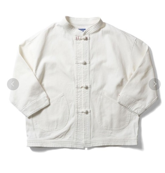 新品 HOUSTON ヒューストン デニム チャイナジャケット オーバーサイズ 白拍卖