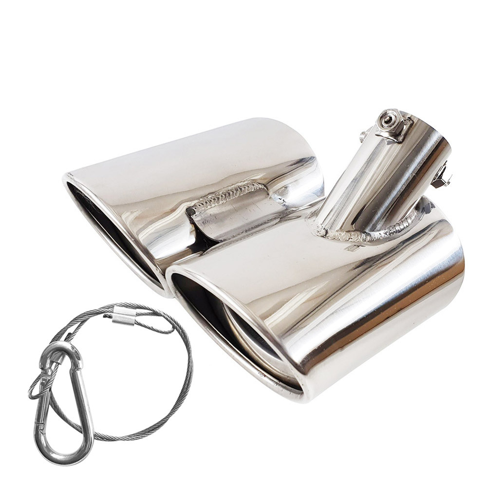 「脱落防止ワイヤー付き」約21mm~37mm適用マフラーカッター 2本出し 下向き スラッシュ ダブルだし 簡単取付 外装 カスタムパーツ拍卖