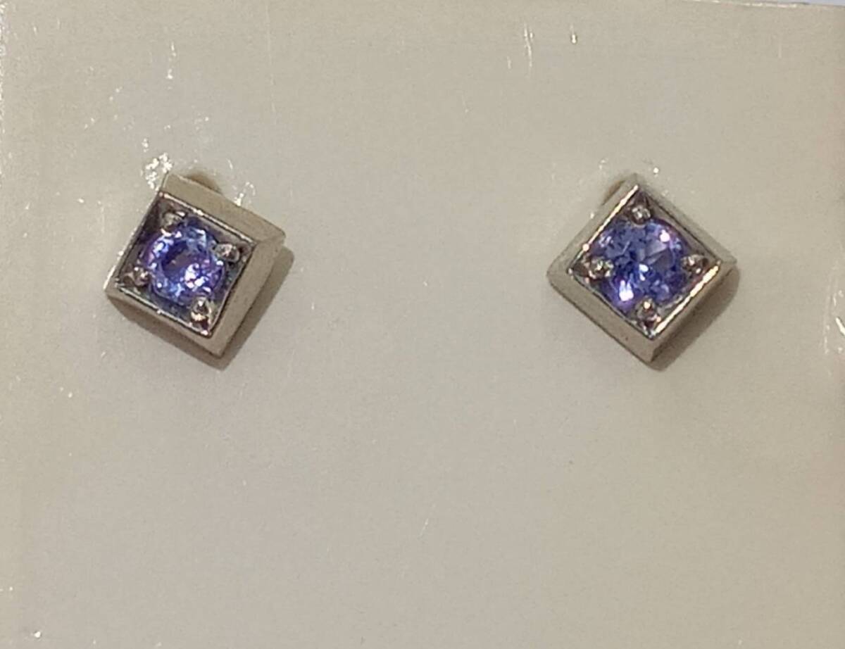 Pt950/Pt900 プラチナ 0.8g タンザナイト 1コ ピアス拍卖
