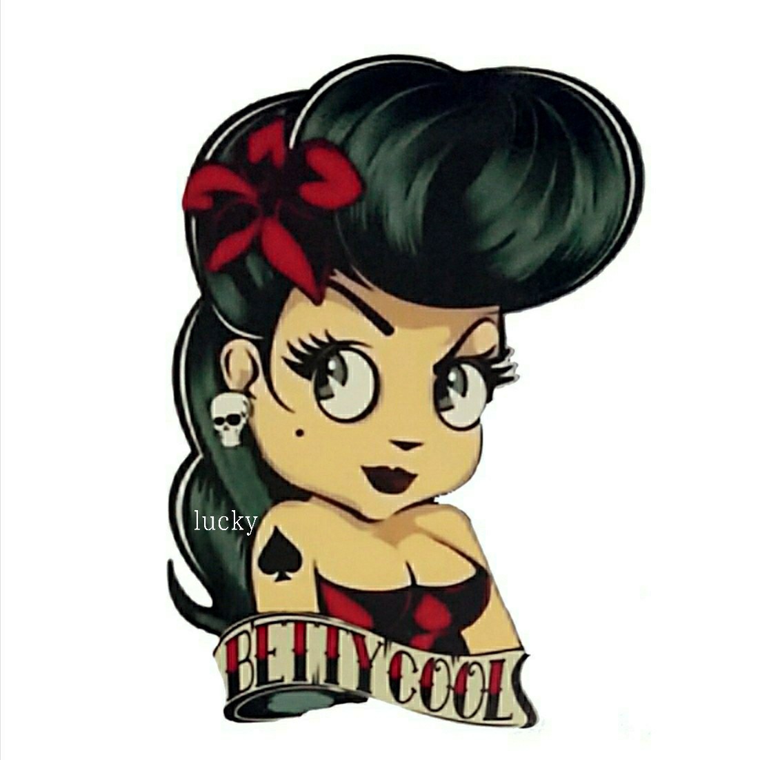 ヴィンテージ レトロ 転写 ステッカー 車 カッティングステッカー シール シート デカール ロカビリー BETTY COOL バイク 装飾 luk166拍卖