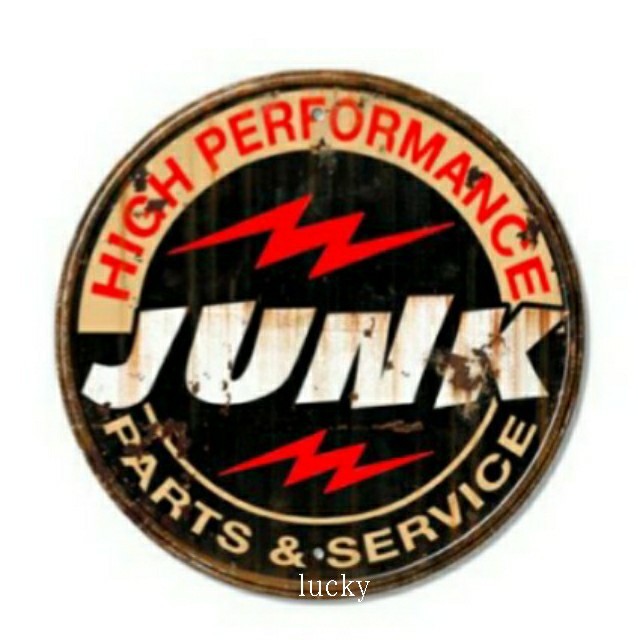 ヴィンテージ レトロ 転写 ステッカー 車 カッティングステッカー シール デカール JUNK ジャンク 看板風 エイジング加工 装飾 luk212拍卖