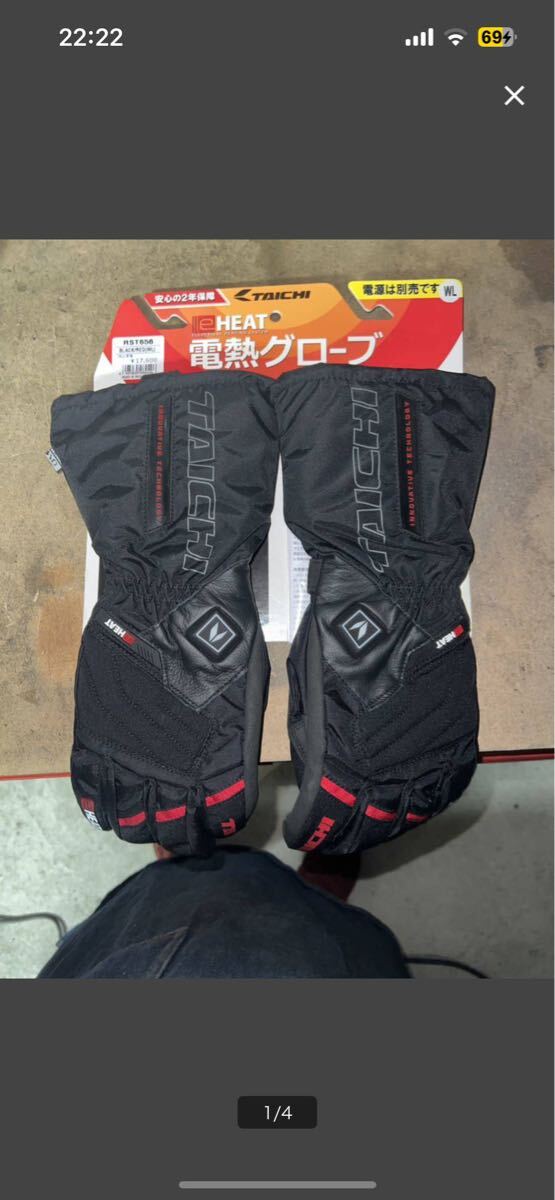 未使用訳あり品!RS TAICHI E−HEAT電熱グローブ サイズWL ブラック/レッド 送料無料!拍卖