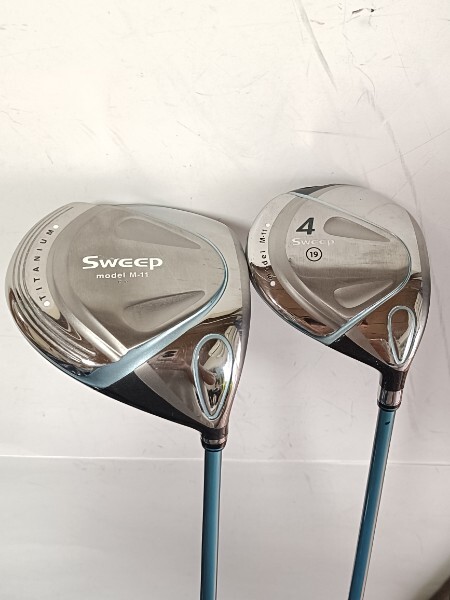 3本セット グリップ新品 レディース プロギア Sweep M-11 ドライバー 1W フェアーウエイウッド 4W チッパー PRGR 中古拍卖