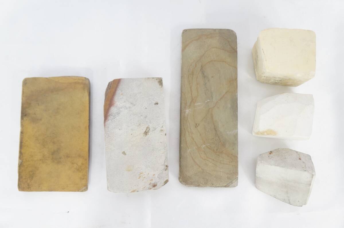 ④ 名倉 等 天然砥石 6点 まとめてセット 総重量:約2124.6g 理容 床屋 大工道具 7010206011拍卖