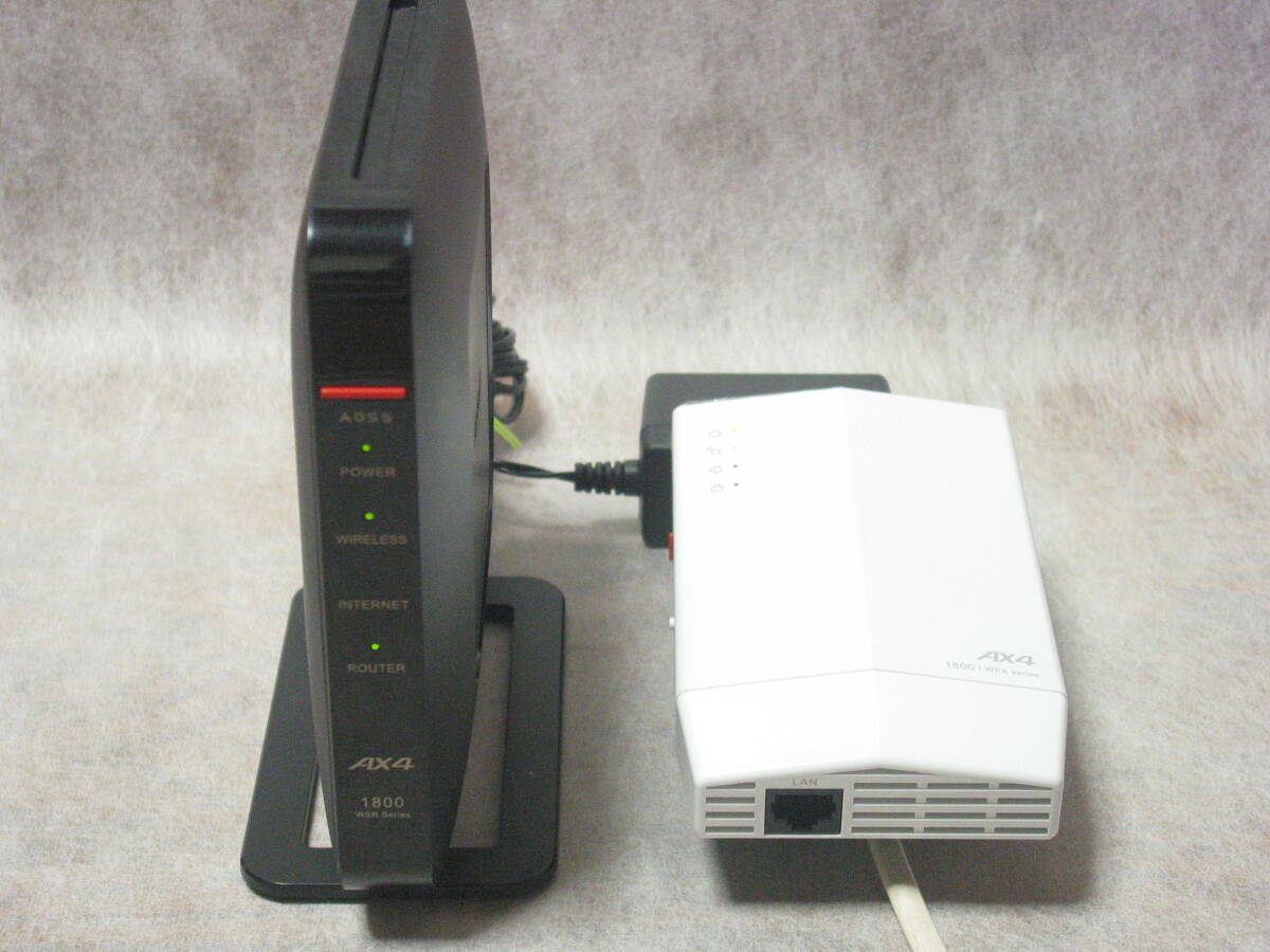 BUFFALO Airstation 新規格11ax/Wi-Fi6 メッシュWi-Fi「WSR-1800AX4」+「WEX-1800AX4」中古動作OKです!拍卖