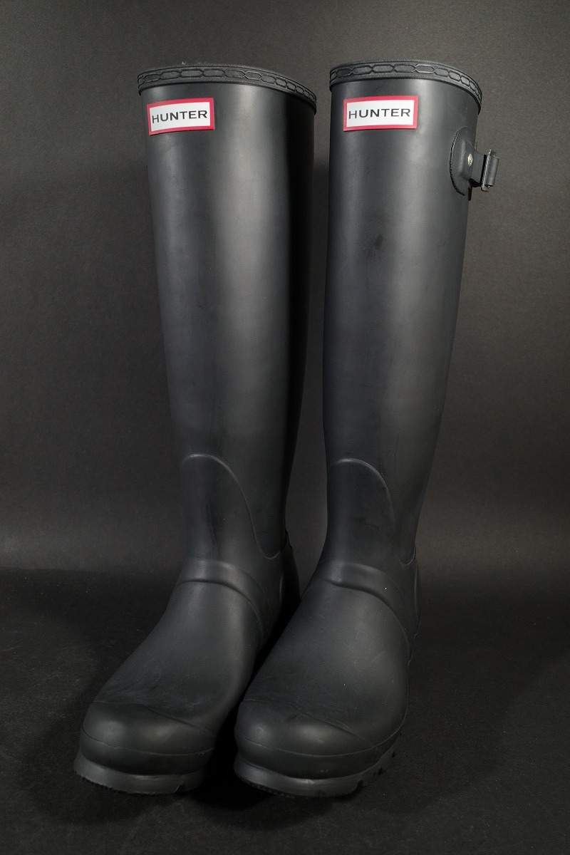 美品 ハンター HUNTER レインブーツ W23499 黒 ブラック 試着のみ UK6 US7M/8F EU39拍卖
