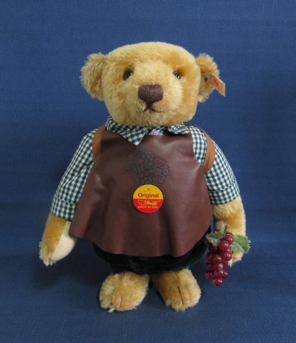 再802259Y タグ付 Steiff シュタイフ テディベア ウインザーベア ワイン職人 ぶどう 2000体限定 くまさん ぬいぐるみ 1003拍卖
