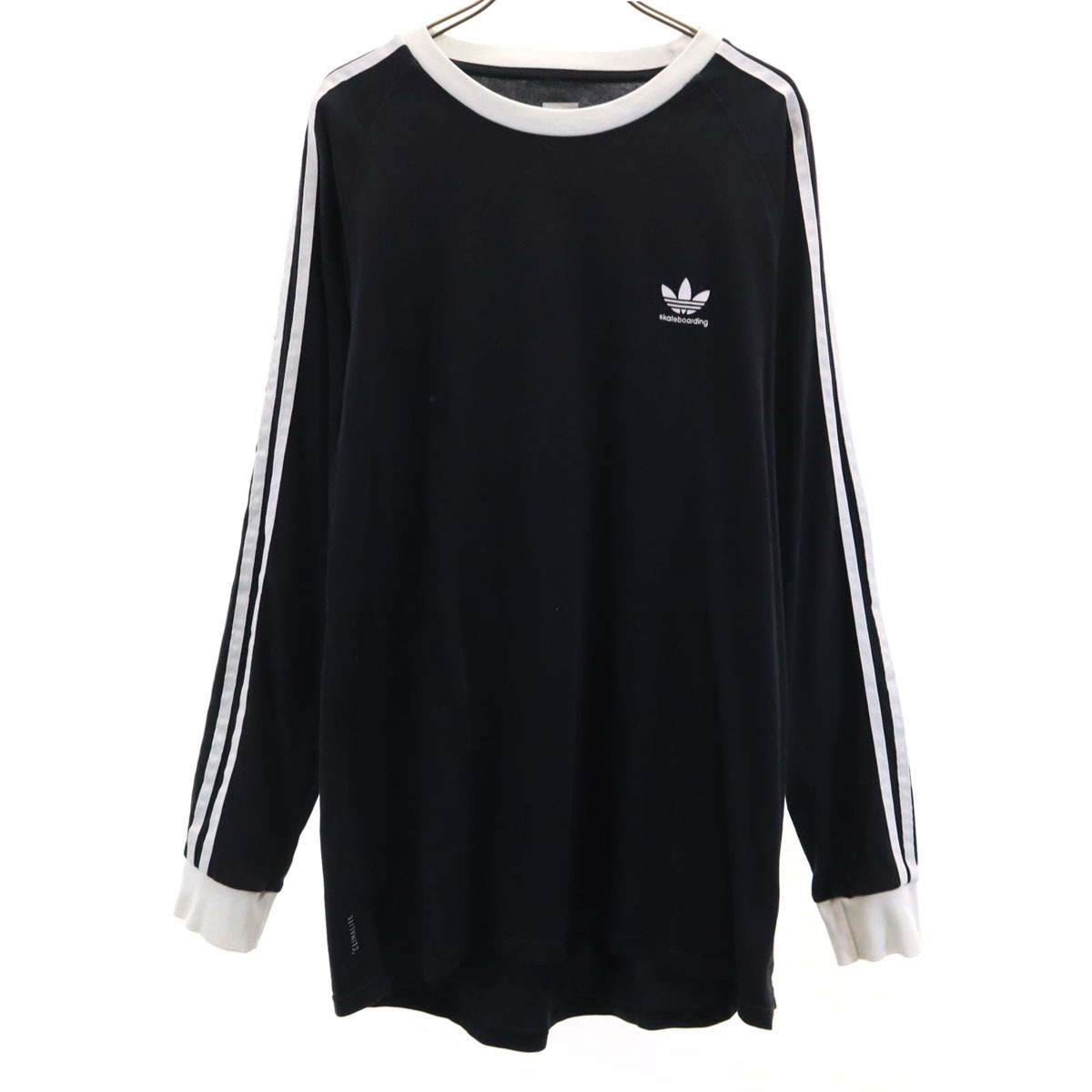 adidas Originals アディダスオリジナルス トレフォイルロゴ 長袖 Tシャツ 2XO ブラック ロンT メンズ拍卖