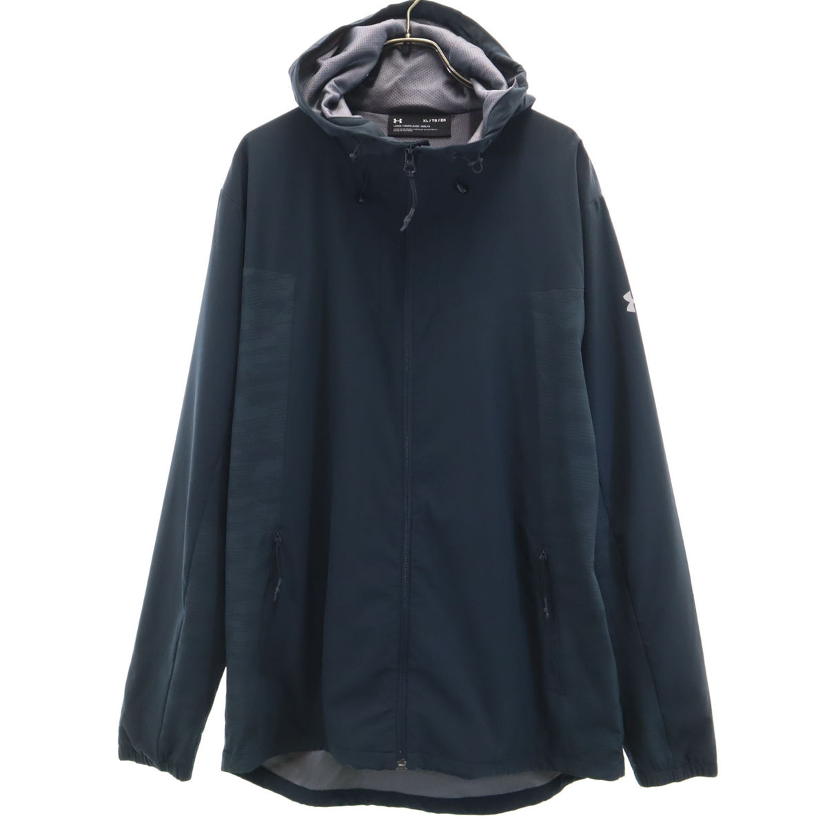 UNDER ARMOUR アンダーアーマー トレーニング 長袖 ジップパーカー XL チャコールブラック 裏メッシュ メンズ拍卖