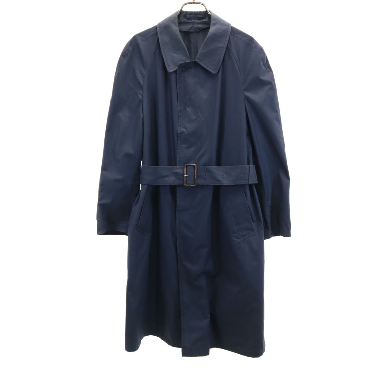 Aquascutum アクアスキュータム 80s イングランド製 オールド ステンカラーコート 36 ネイビー パッカブル メンズ拍卖