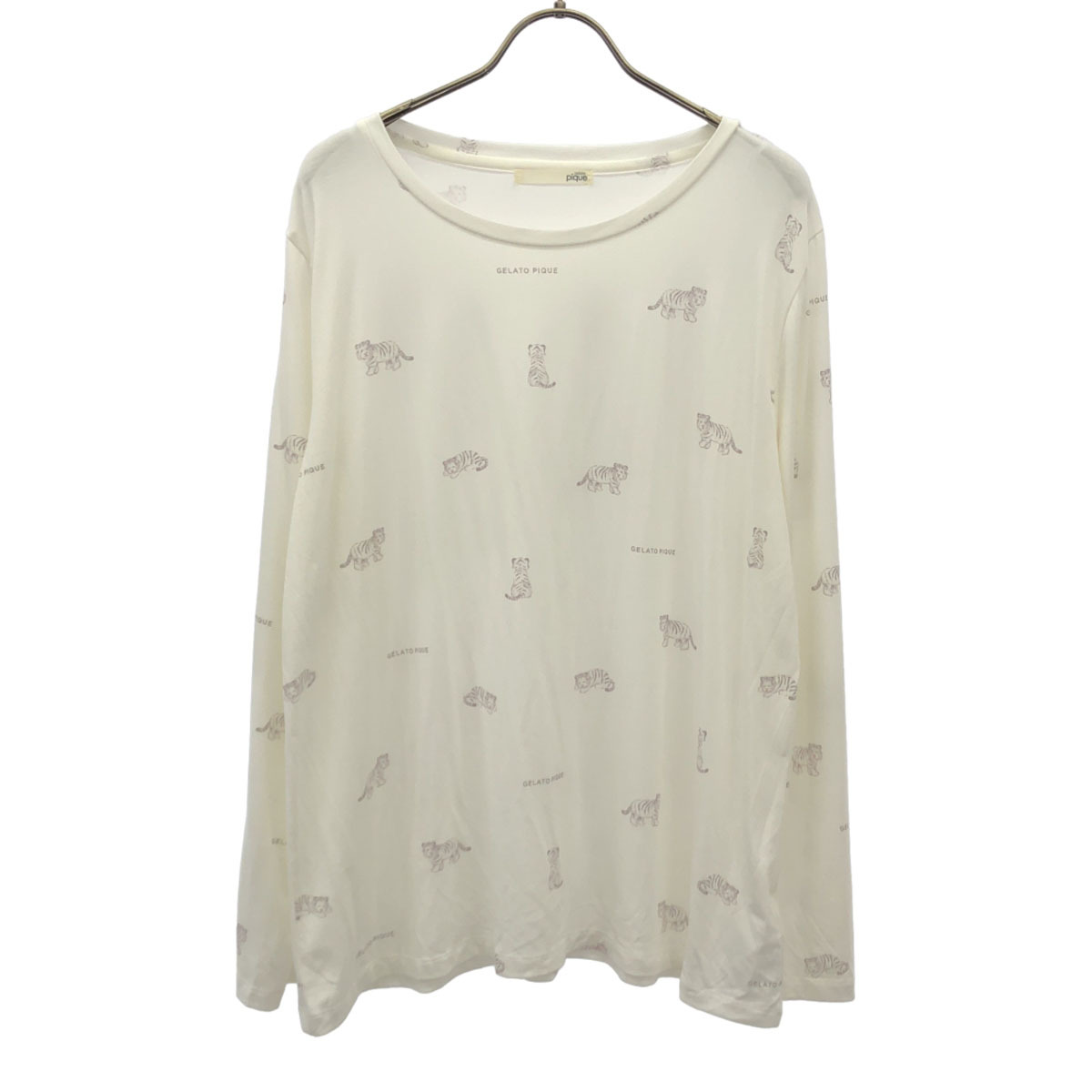 gelato pique ジェラートピケ タイガー 長袖 Tシャツ ONE SIZE ホワイト系 ルームウェア ジェラピケ PWCT221202 レディース拍卖