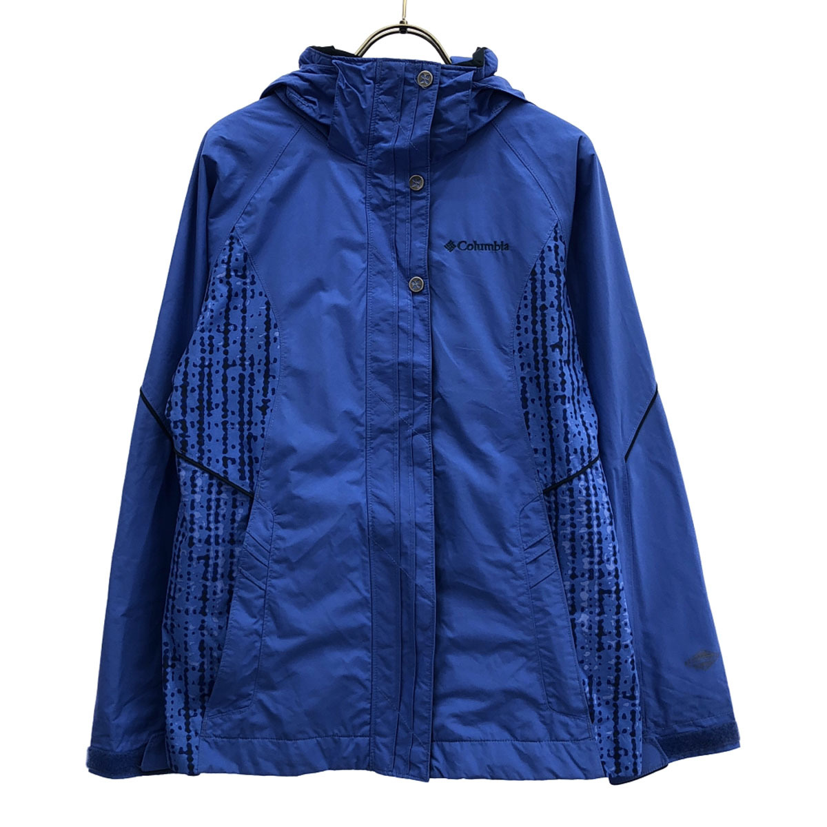 Columbia コロンビア ロゴ刺繍 フード付き ナイロンジャケット 14/16 ブルー アウトドア RN69724 OMNI-TECH キッズ拍卖