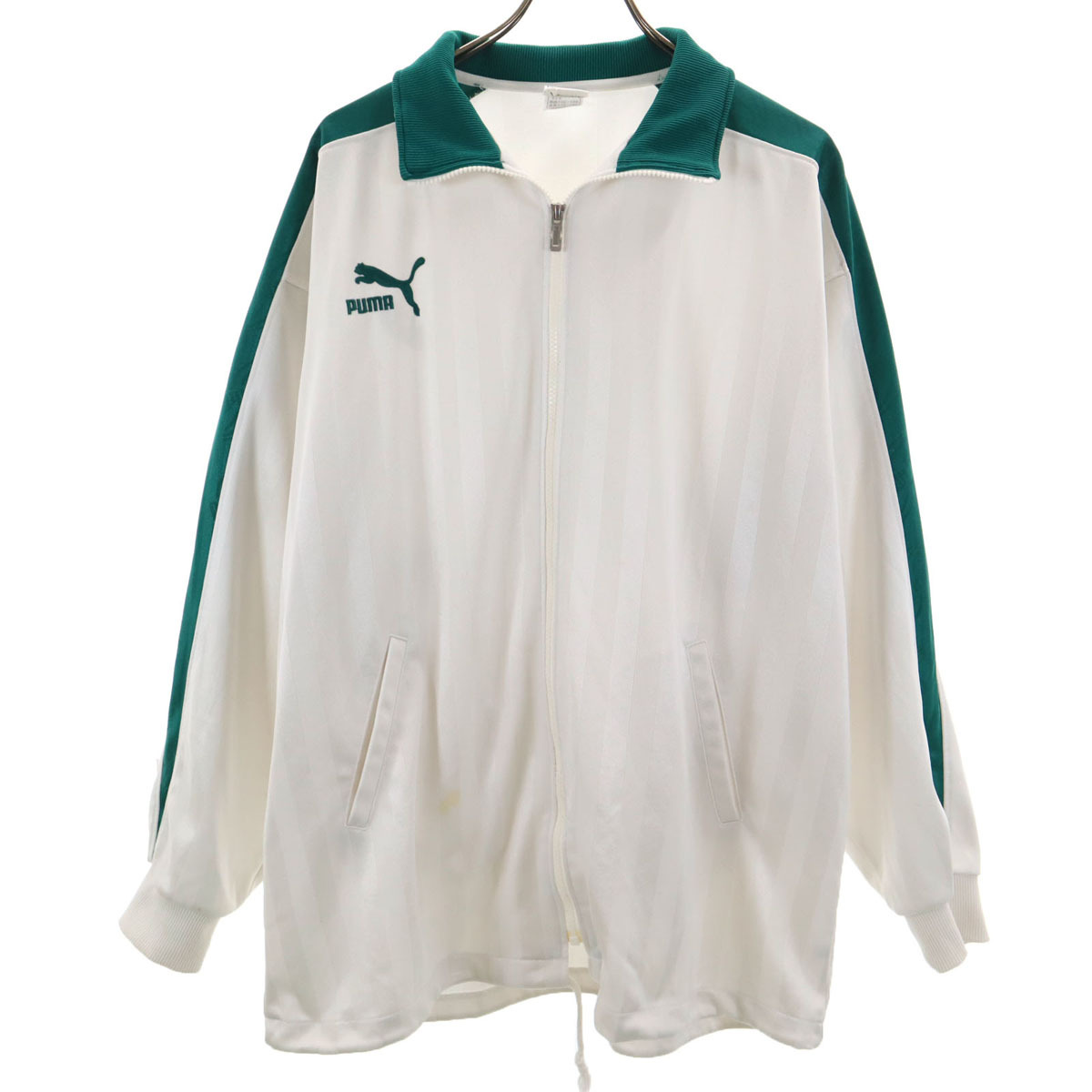 PUMA プーマ 90s オールド ヒットユニオン ストライプ柄 トラックジャケット XO 白系 ジャージ ビックサイズ ヒットユニオン メンズ拍卖