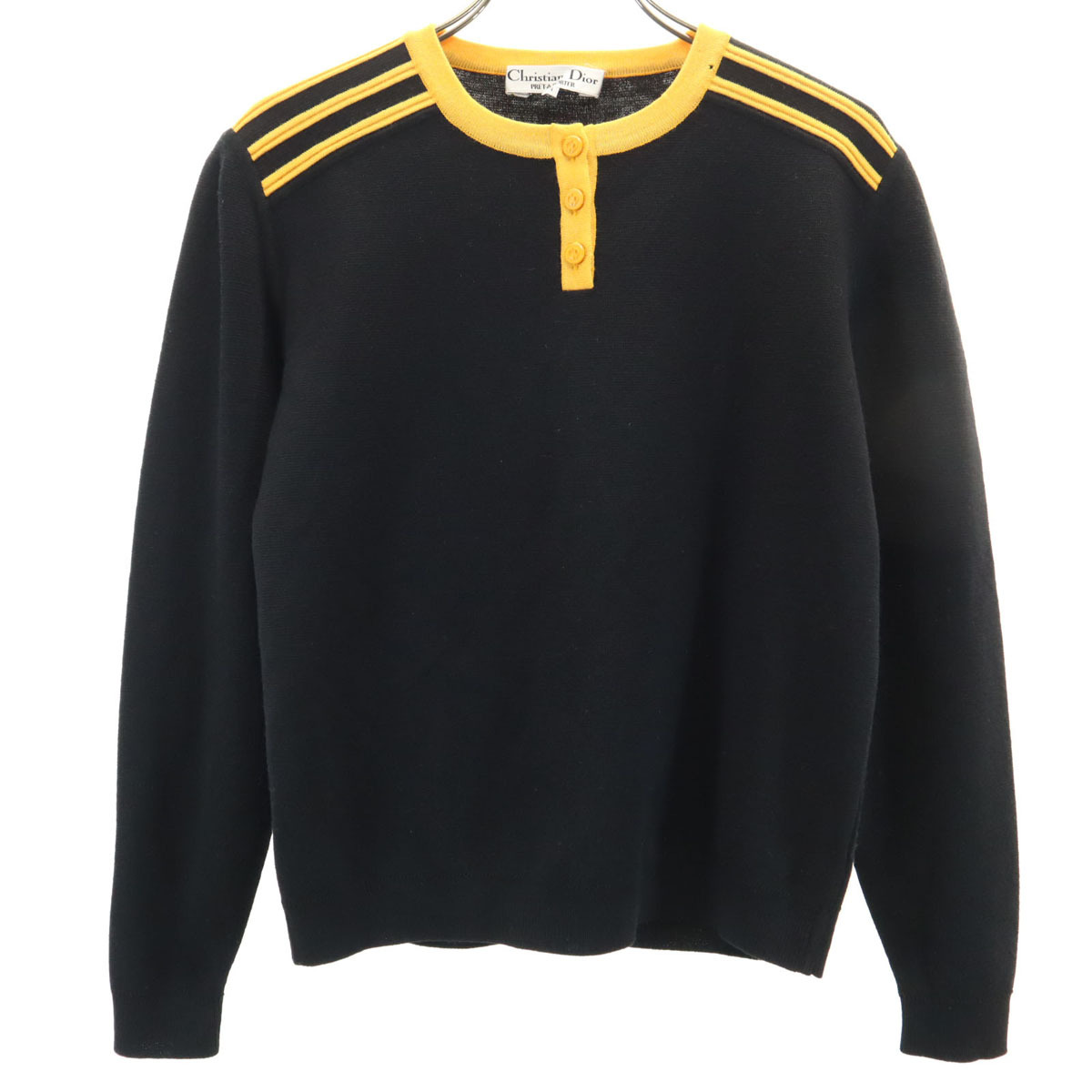 Christian Dior PRET-A-PORTER クリスチャンディオール プレタポルテ 90s オールド 長袖 ヘンリーネック ニット M セーター レディース拍卖