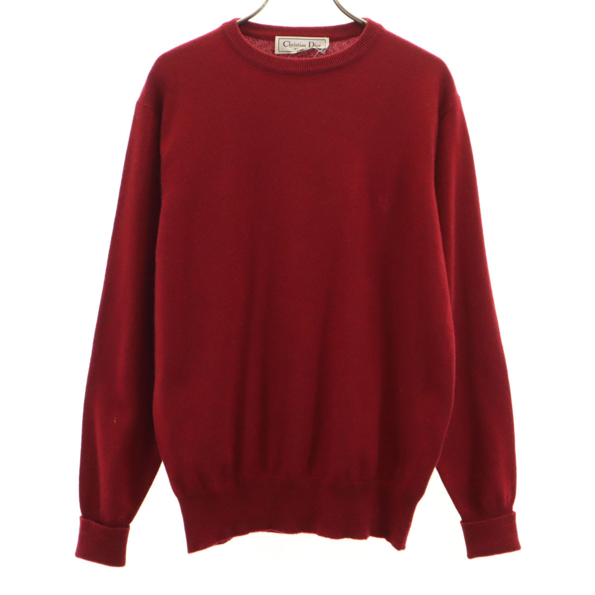 Christian Dior クリスチャンディオール 90s カシミア100% オールド 長袖 セーター M 赤 ニット メンズ拍卖