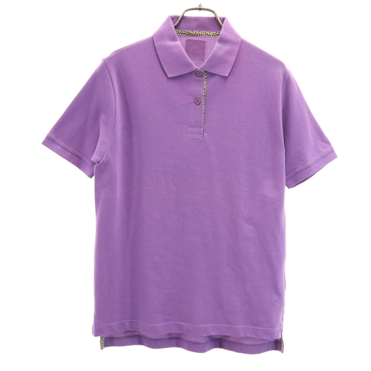EVEX by KRIZIA エヴェックス バイ クリツィア 日本製 半袖 ポロシャツ 40 パープル 鹿の子 レディース拍卖