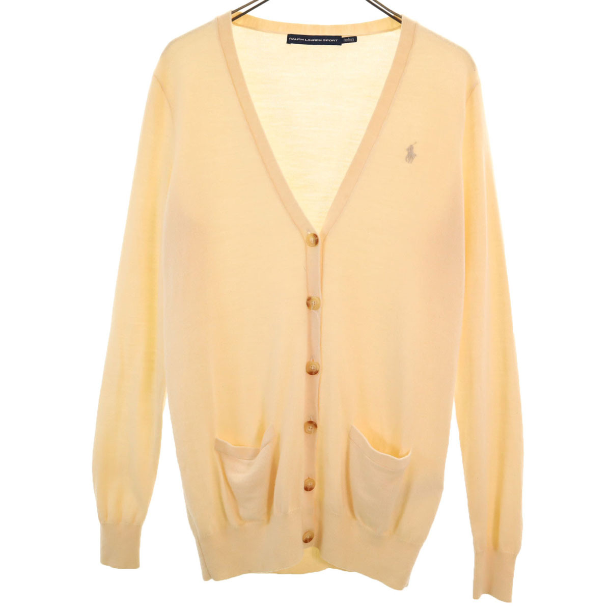 RALPH LAUREN SPORT ラルフローレンスポーツ 長袖 ニットカーディガン L クリーム メンズ拍卖