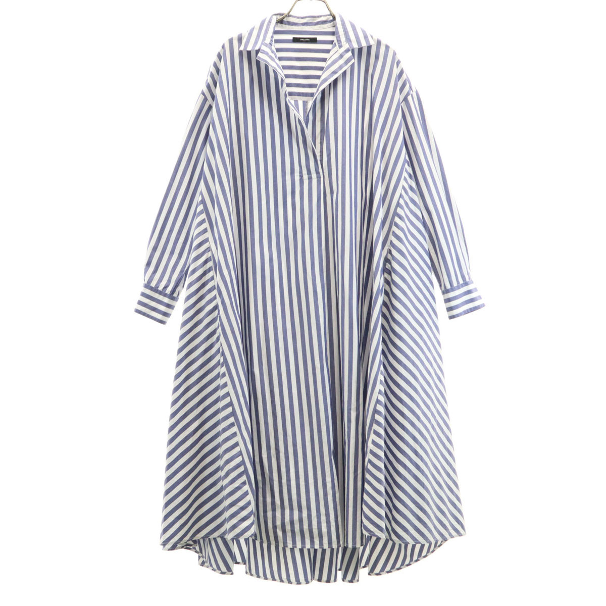 JOURNAL STANDARD ジャーナルスタンダード ストライプ柄 長袖 Vネック シャツワンピース ホワイト レディース拍卖