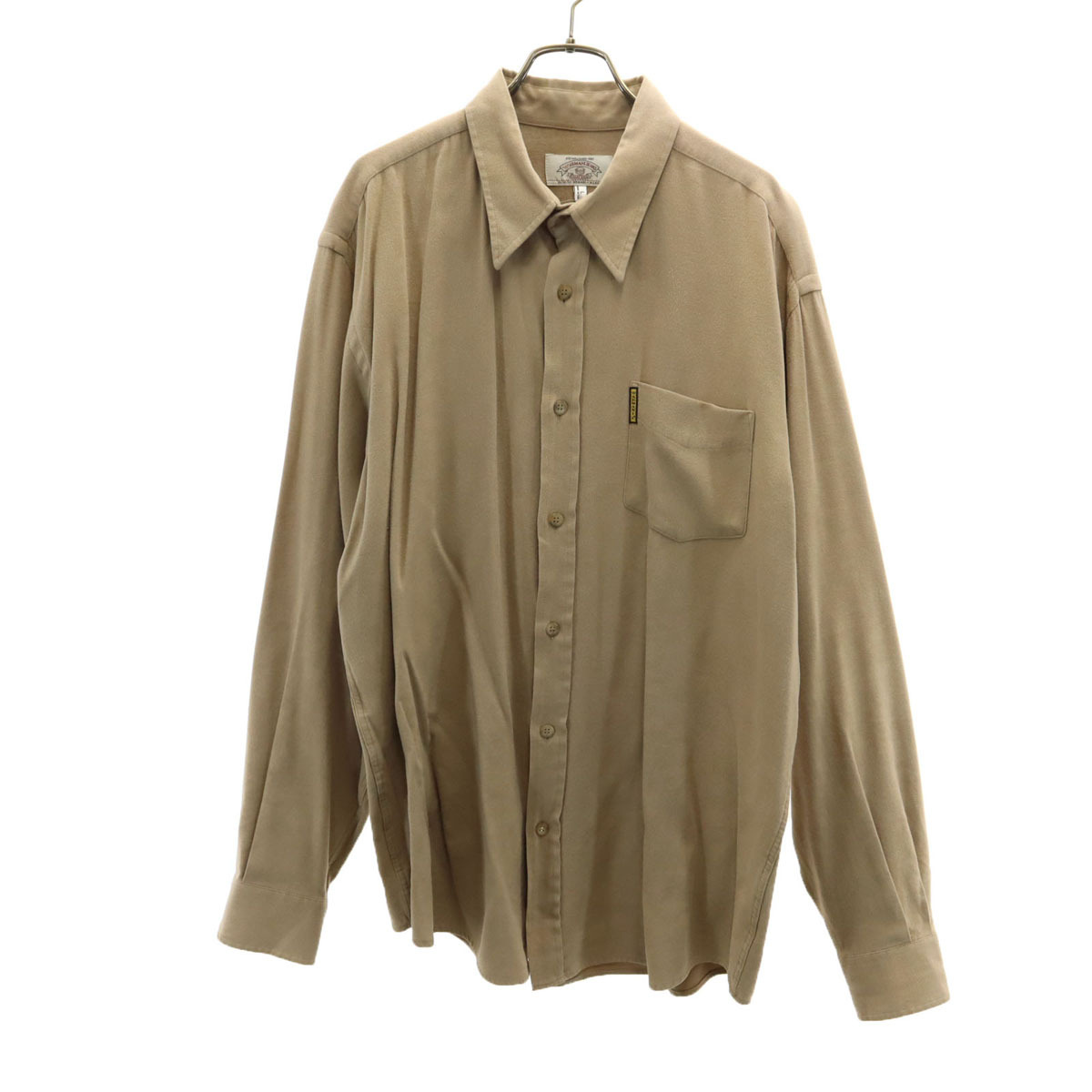 ARMANI JEANS アルマーニジーンズ 90s イタリア製 オールド 長袖 ネルシャツ L ベージュ メンズ拍卖