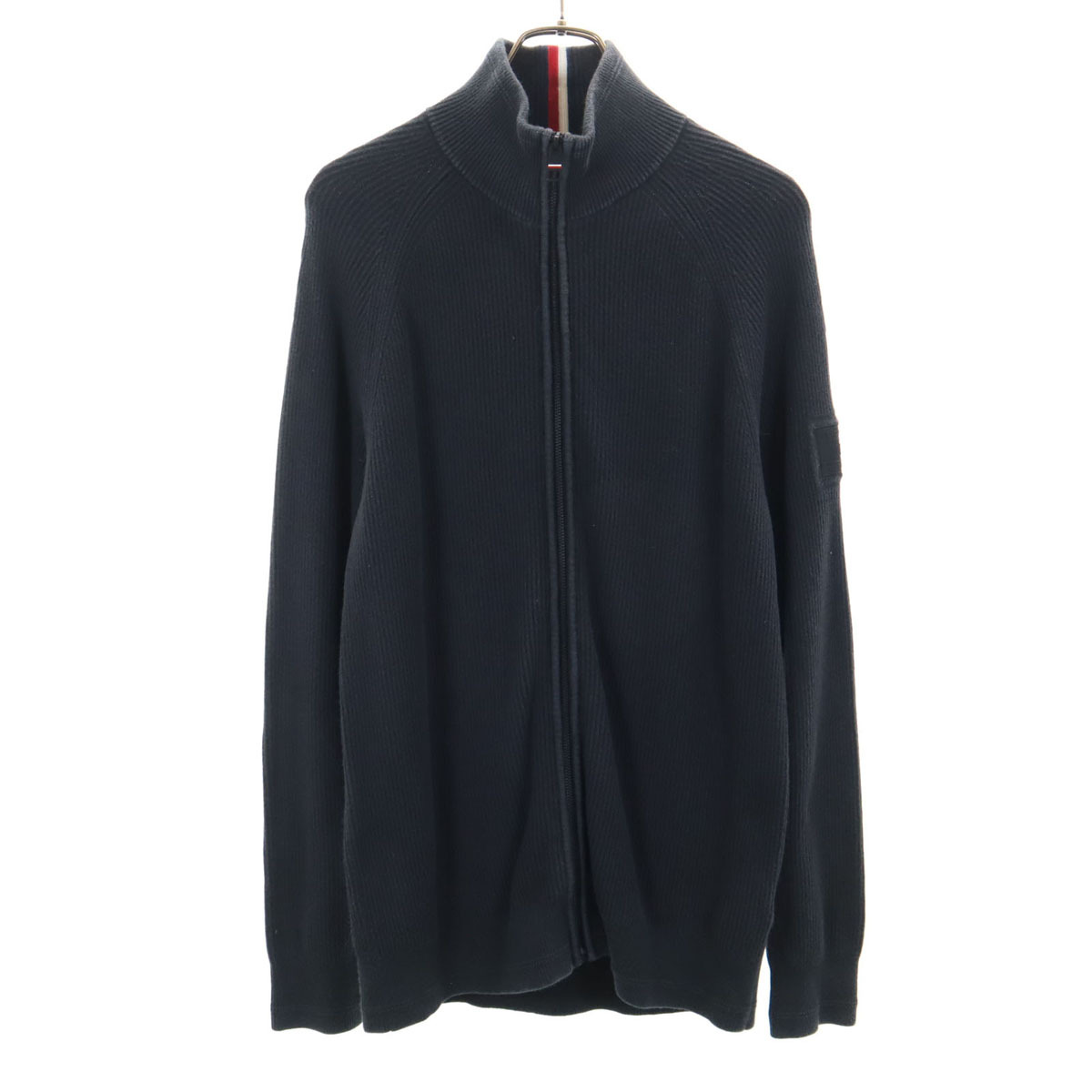 TOMMY HILFIGER トミーヒルフィガー フルジップ ニットジャケット L チャコール メンズ拍卖