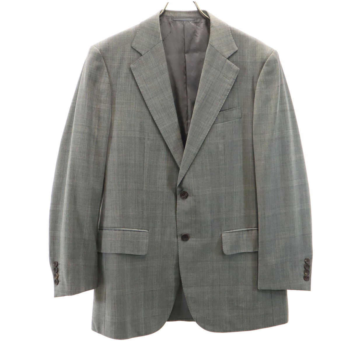 BURBERRY LONDON バーバリーロンドン 日本製 チェック柄 テーラードジャケット A5 グレー メンズ拍卖