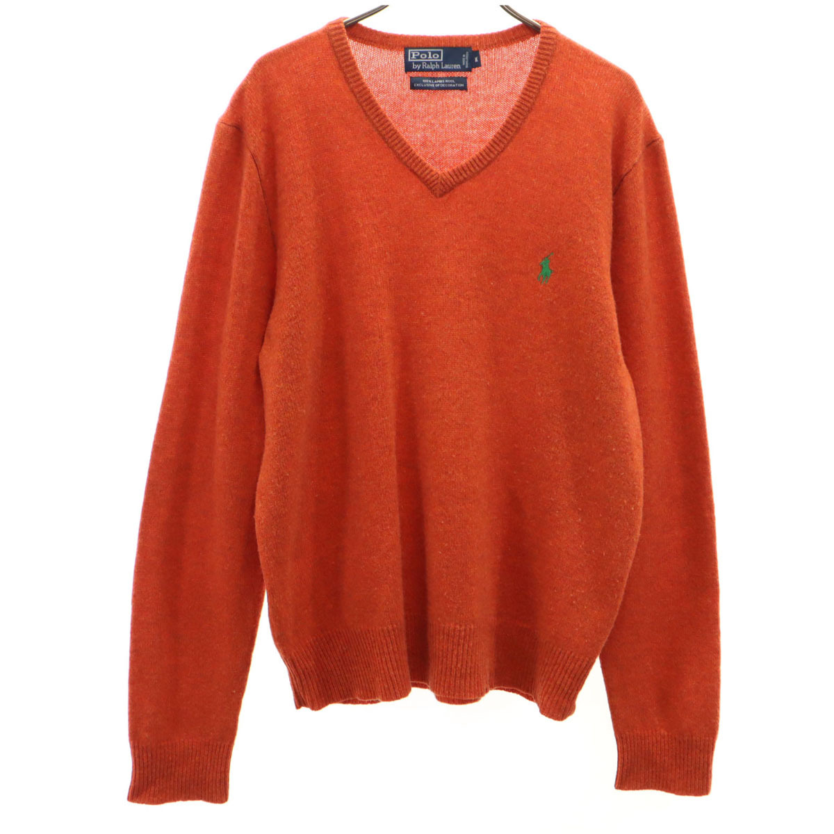 Polo by Ralph Lauren ポロバイラルフローレン 長袖 Vネック セーター M オレンジ ニット メンズ拍卖