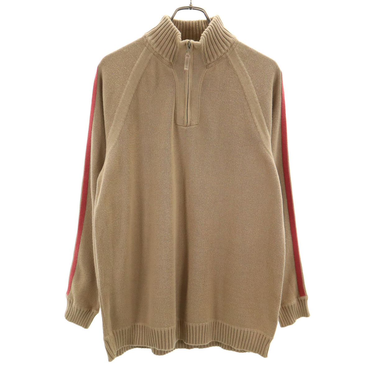 Eddie Bauer エディーバウアー 長袖 ハーフジップ セーター S ベージュ ニット プルオーバー メンズ拍卖