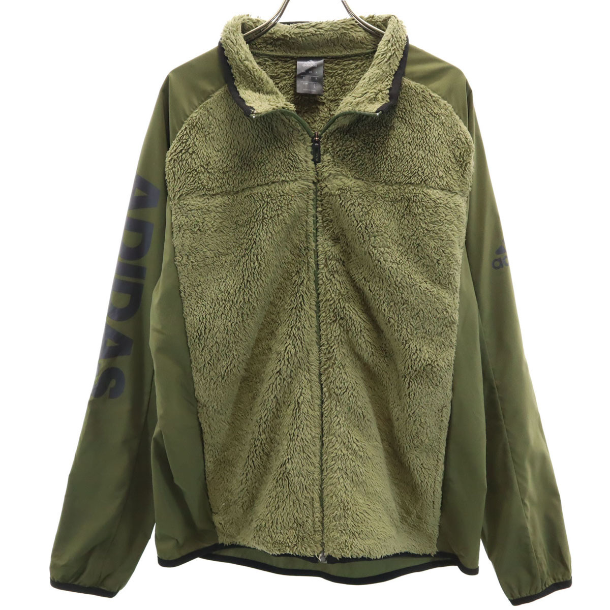 adidas アディダス トレーニング レイヤリングシンセティックヒート フリースジャケット L カーキ メンズ拍卖