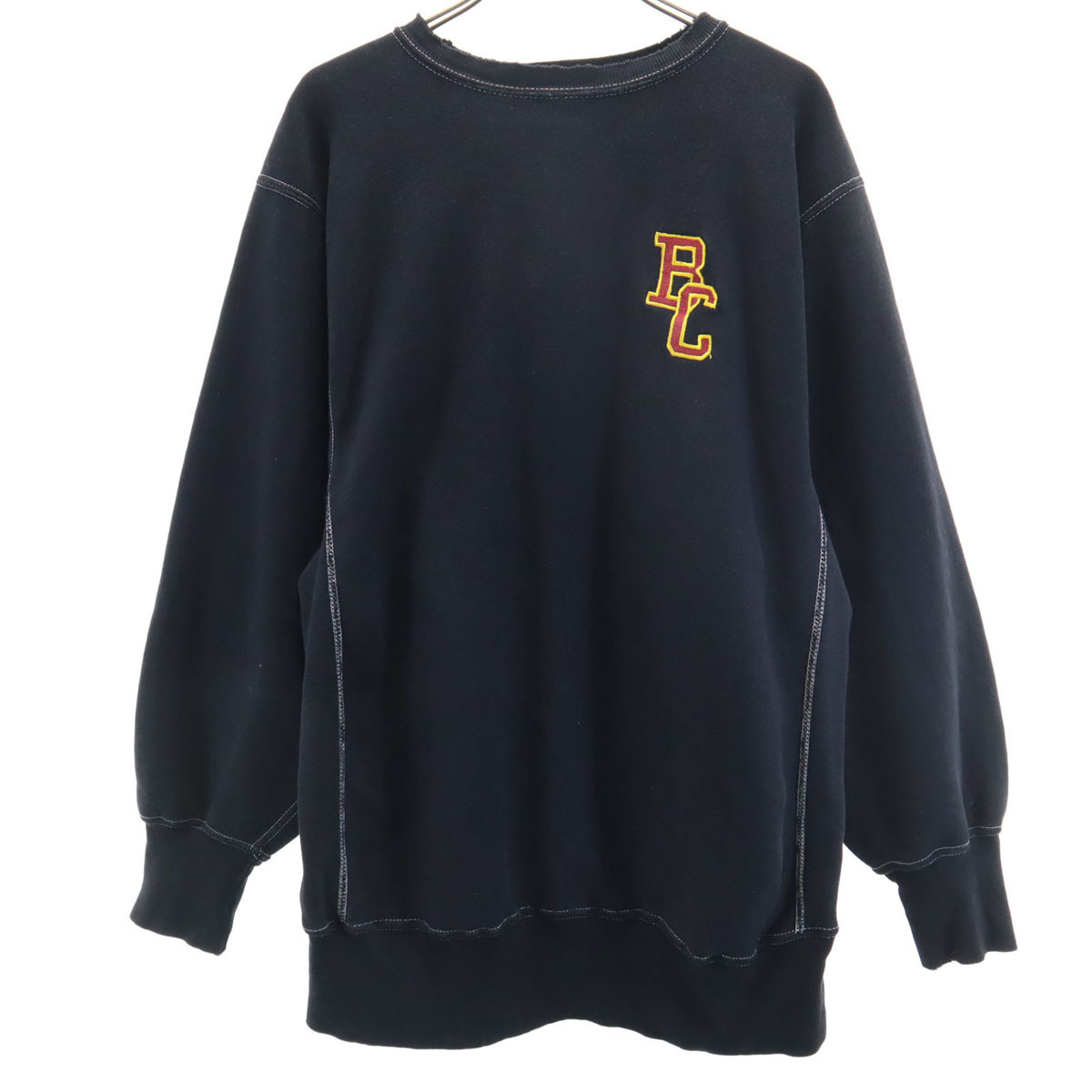 Champion チャンピオン 90s USA製 刺繍タグ オールド 長袖 リバースウィーブ スウェット トレーナー XL ブラック メンズ拍卖