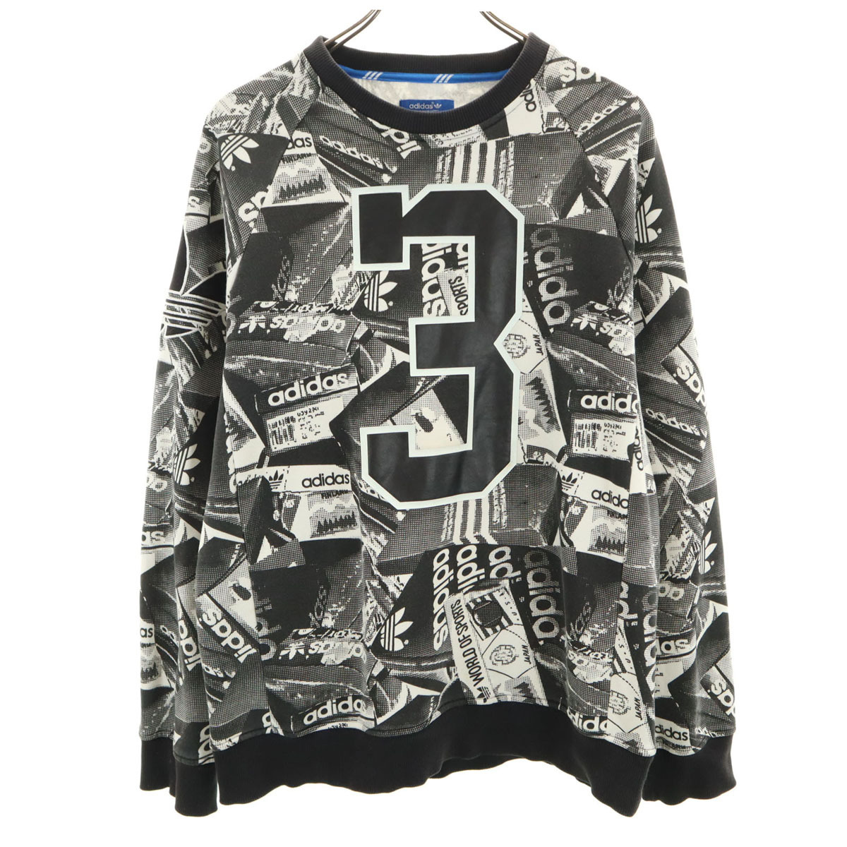 adidas Originals アディダスオリジナルス トレフォイルロゴ 長袖 トレーナー L ブラック系 スウェット メンズ拍卖