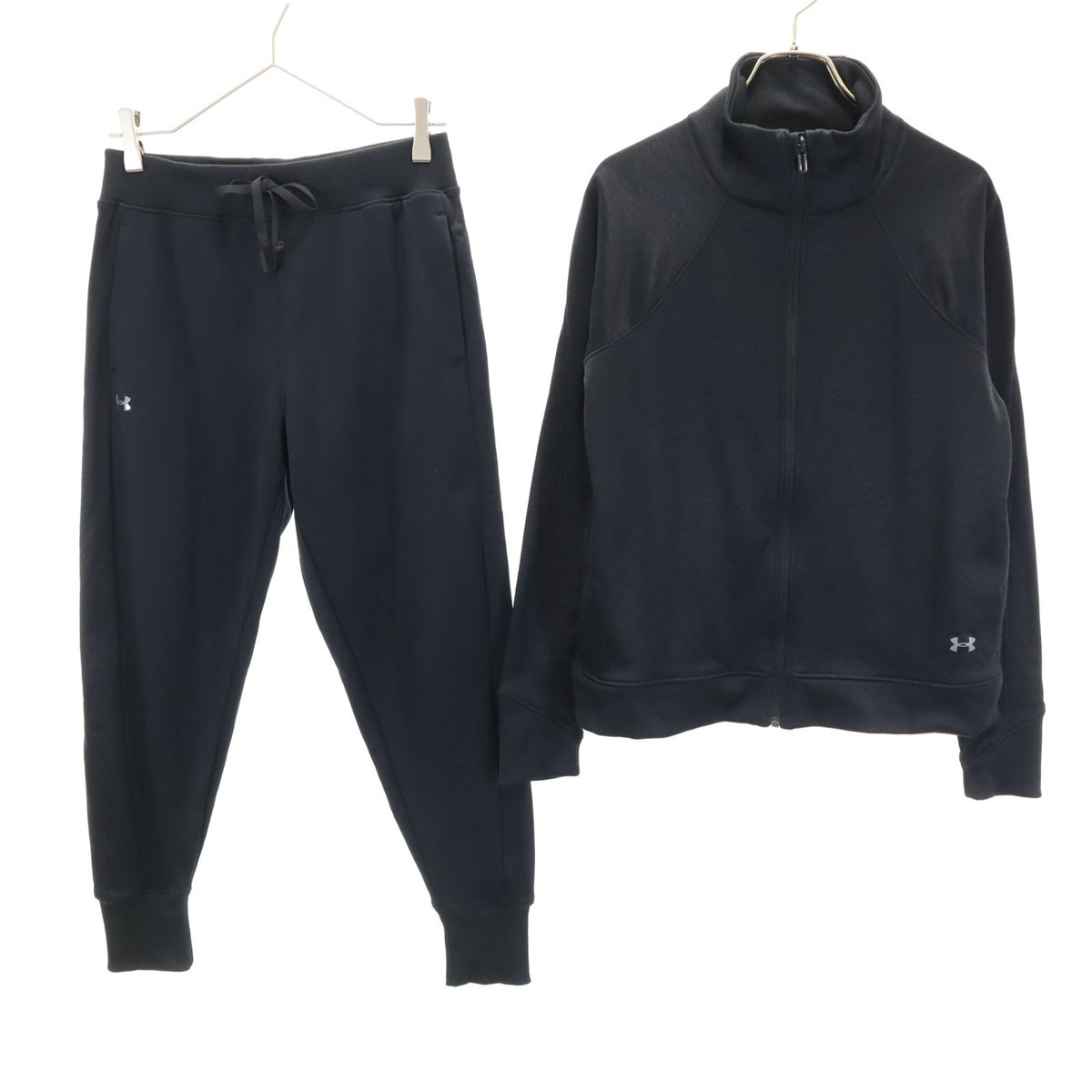 UNDER ARMOUR アンダーアーマー トレーニング ジャージジャケット 上下セットアップ LG//MD ブラック トリコット裏地 メンズ拍卖