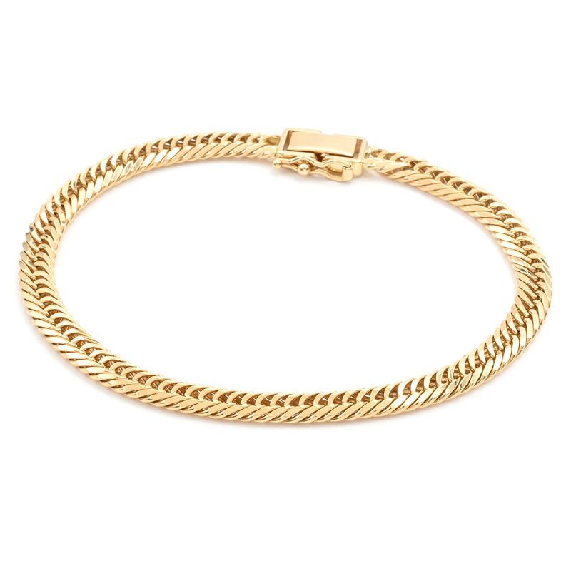 喜平ブレスレット 8面トリプル 内周17.5cm 全長18.5cm 11.9g K18YG 造幣局検定刻印 イエローゴールド キヘイブレスレット 中古 送料無料拍卖