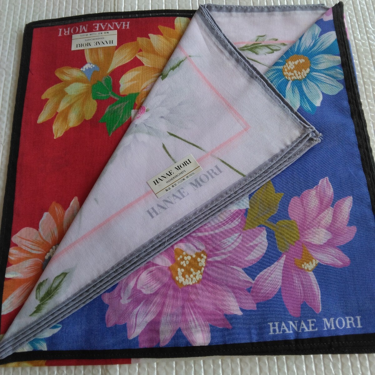 HANAE MORI モリハナエ ハンカチ 3枚セット E拍卖