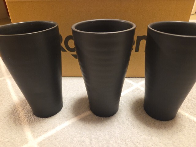 タンブラー 黒 3客 グラス 陶器 コップ タンブラー ビールタンブラー ビアグラス 日本酒 お酒拍卖