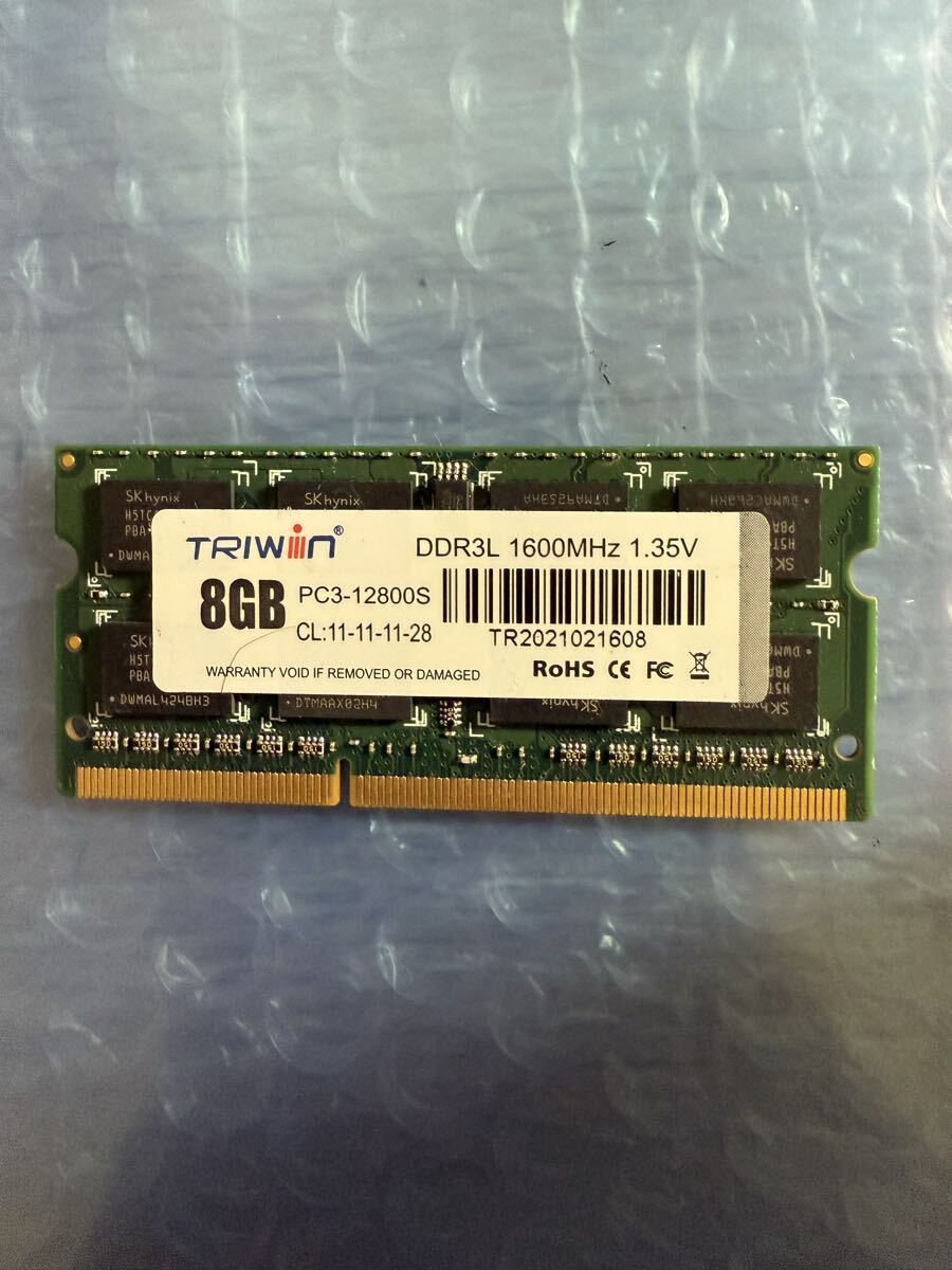 【動作品】TRIWIN 8GB DDR3L-1600 (PC3L-12800S) ノートPC用メモリ 1枚 管理333拍卖