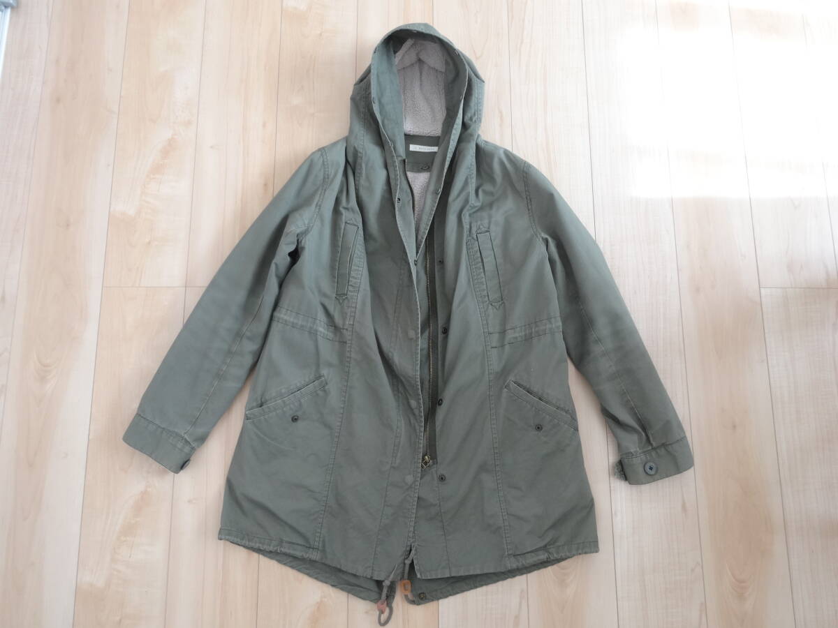 (現状品) LOWRYS FARM ローリーズファーム モッズコート ジャケット ツーウェイ カーキ サイズL 起毛 レディース #C11拍卖