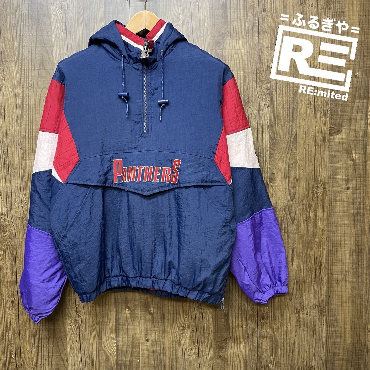 XL STARTER スターター パンサーズ NHL 中綿ジャンパー ハーフジップ 4863拍卖