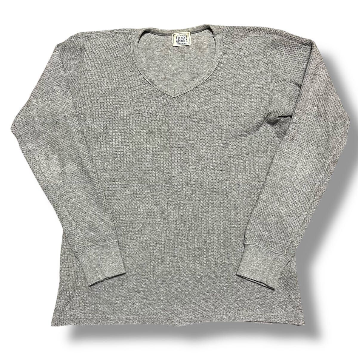 RUDE GALLERY BLACK REBEL サーマル 値引可 廃盤品 日本製 カットソー ライトグレー Sサイズ ロンT ルードギャラリー ブラックレーベル 拍卖