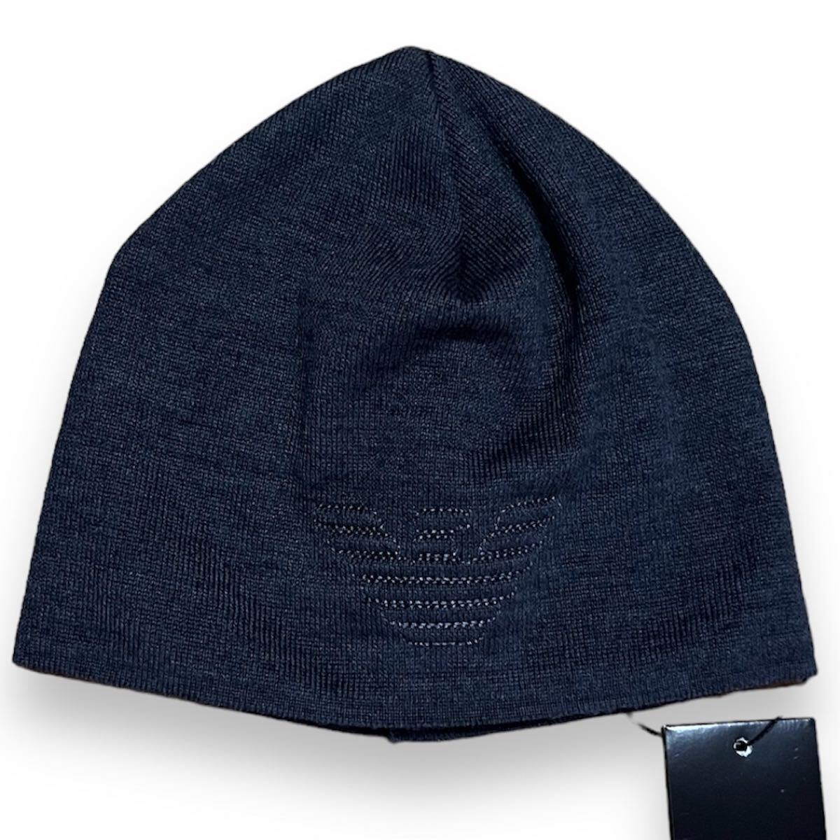 エンポリオアルマーニ イタリア製 ビーニー 未使用タグ付 値引可 armani タグ付 アルマーニ EMPORIO ARMANI ニットキャップ ニット帽拍卖