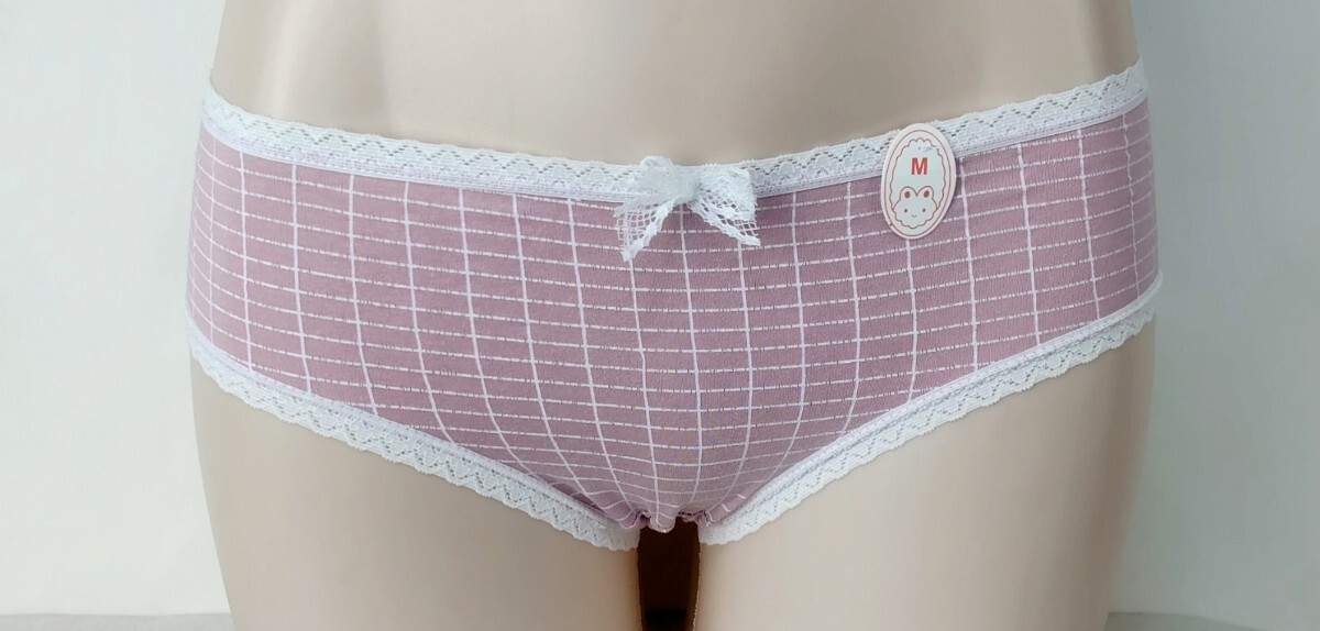 ティーンズショーツ M チェック柄 あずき色 新品・未使用拍卖