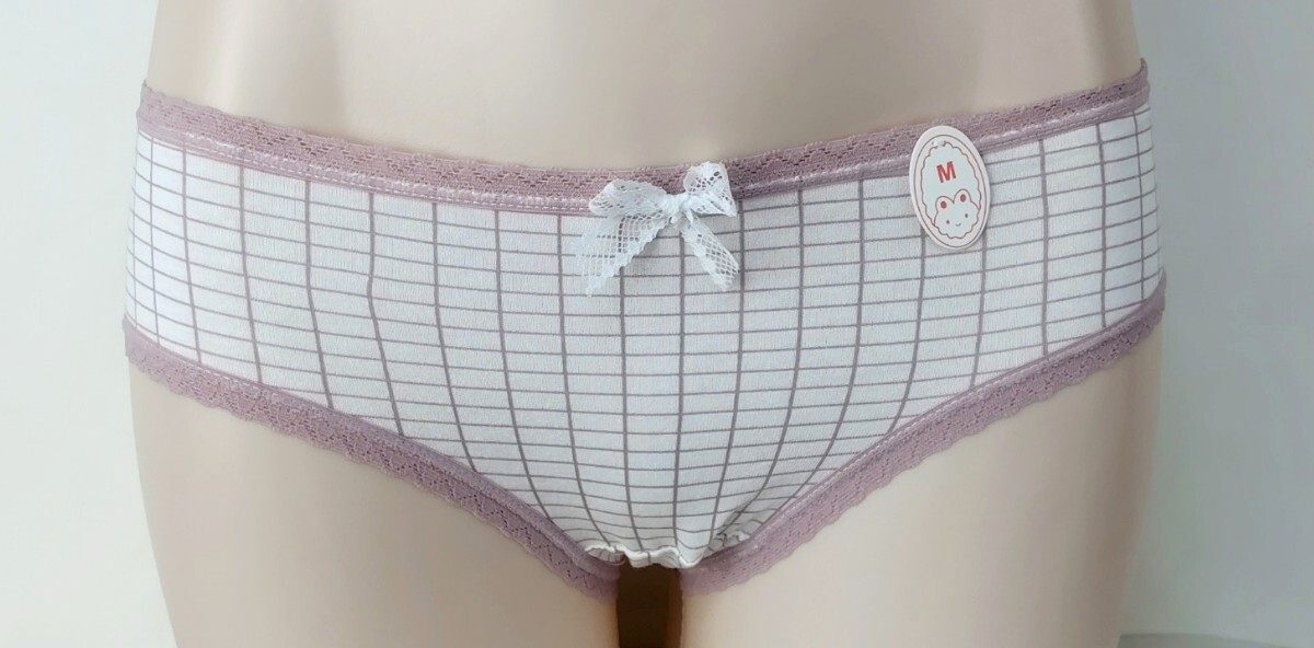 ティーンズショーツ M チェック柄 白地 新品・未使用拍卖