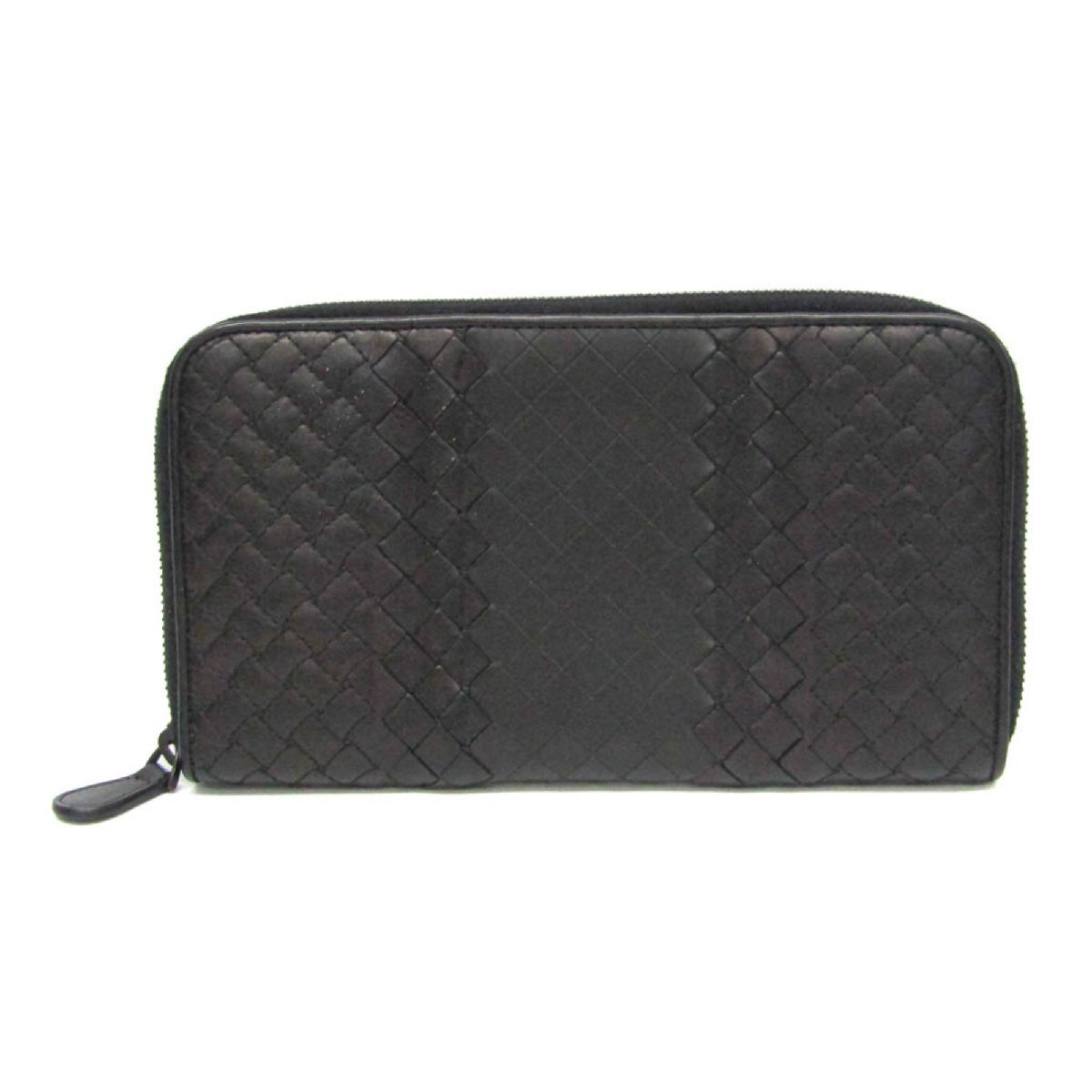 ボッテガ・ヴェネタ(Bottega Veneta) イントレチャート メンズ レザー 長財布(二つ折り) ブラック拍卖