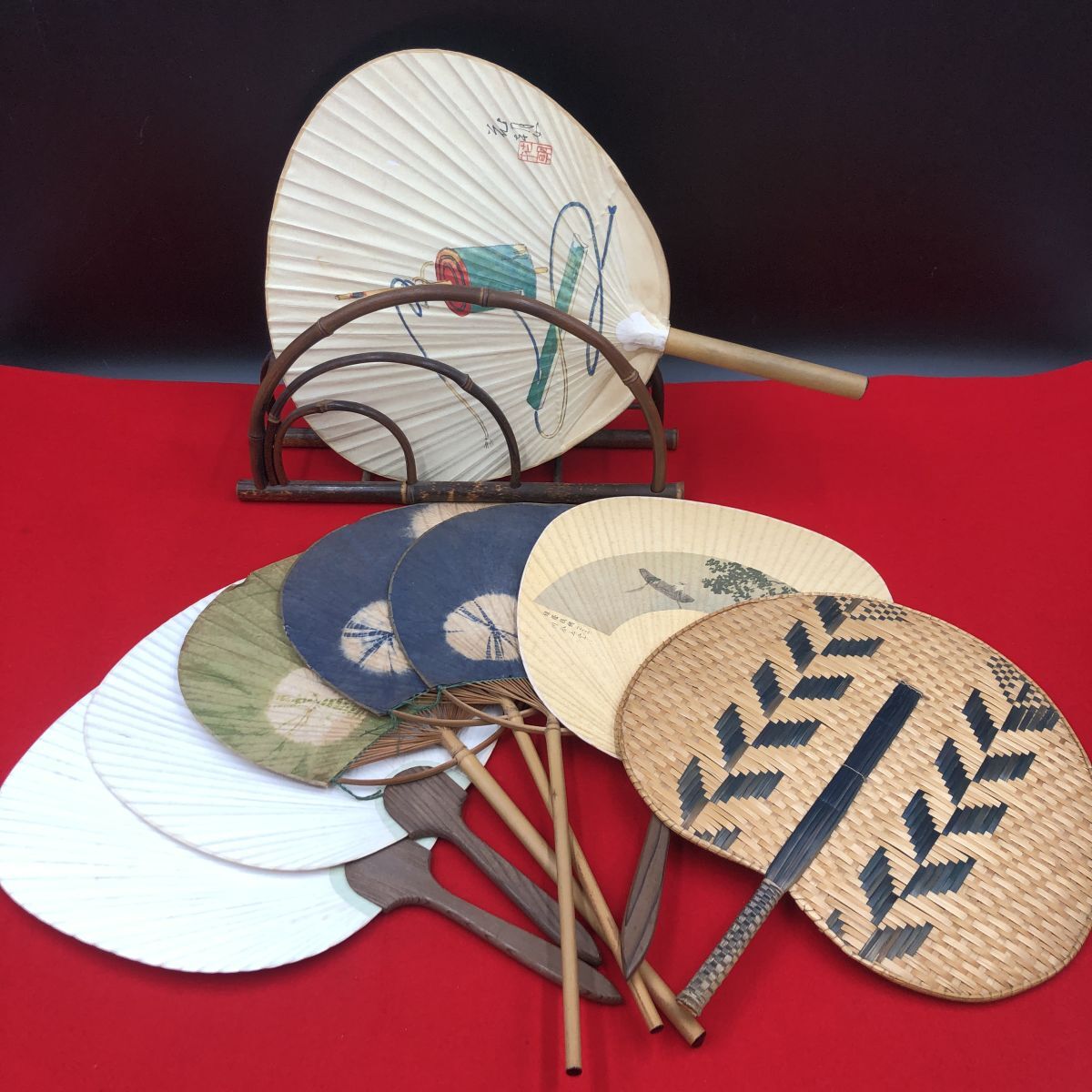 団扇立て 団扇8枚 まとめて うちわ 【RA0878T#100】拍卖