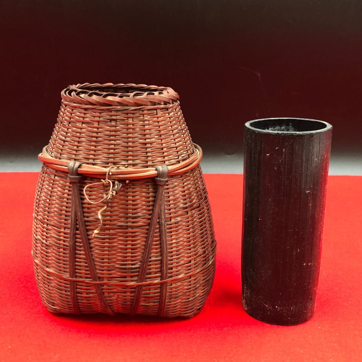 古い 竹花籠 旧家整理品 【RA1028T#60】拍卖