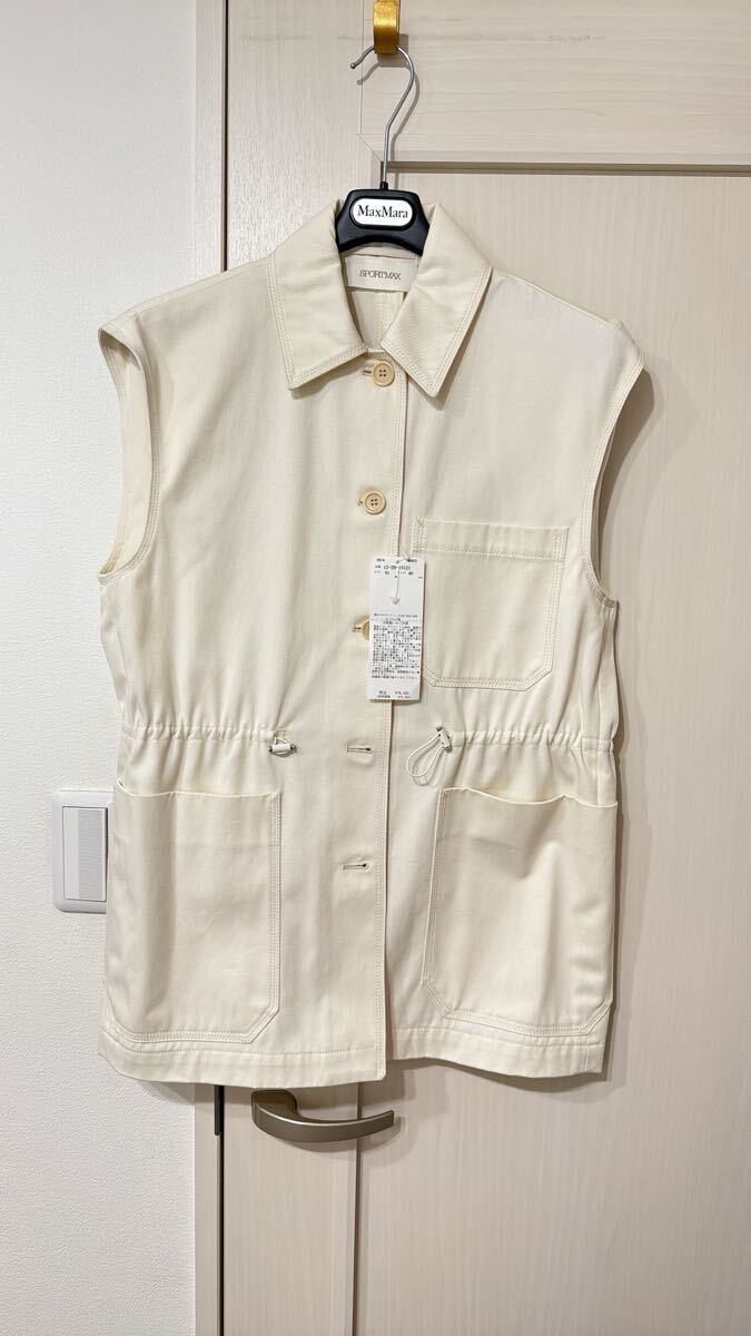 新品MaxMaraマックスマーラ ジレ ベスト ウエストシャーリング 40 ベージュ ジレ ¥79.200拍卖