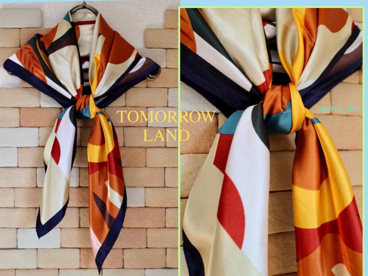 トゥモローランド TOMORROWLAND シルク混 ビッグフラワー 大判スカーフ ネイビー ストール 新品 未使用 ドゥーズィエム マリメッコ拍卖
